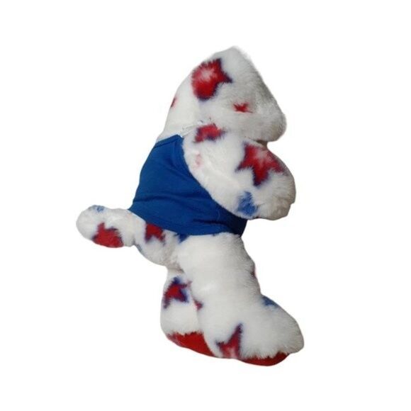 Build A Bear Stars Plush Puppy Stuffed Red White Blue Patriotic With Top15" - Picture 2 of 6